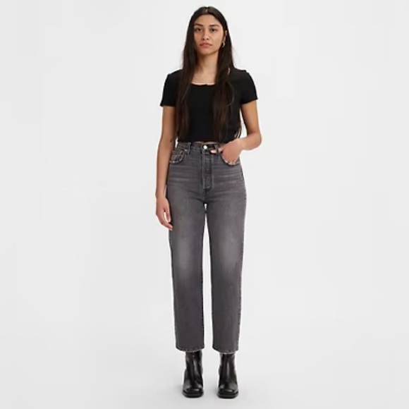 Levi's Denim - Levi’s Ribcage Straight Jeans Worn in Black 28